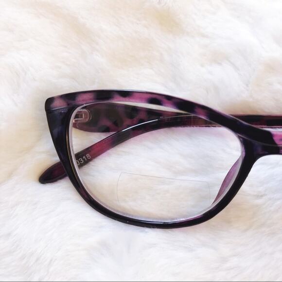 Bailey Purple Cat Eye Bi-Focal Reader Glasses - Picture 2 of 11
